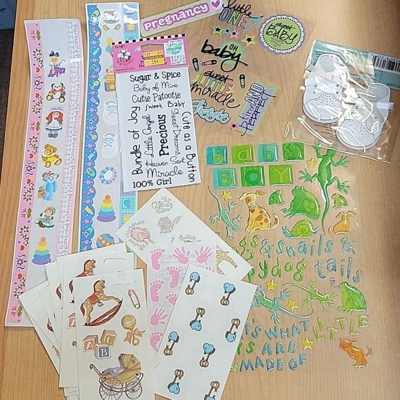 Hallmark Baby Boy Memory Book Craft Paper And Stickers - Picture 10 of 16